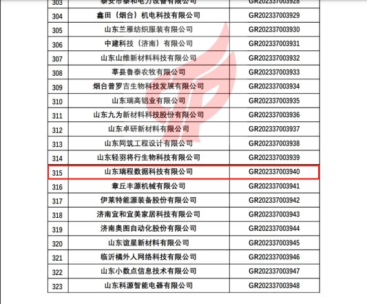 山东瑞程数据科技有限公司通过国家高新技术企业认定(图4) 山东瑞程数据科技有限公司通过国家高新技术企业认定(图4)
